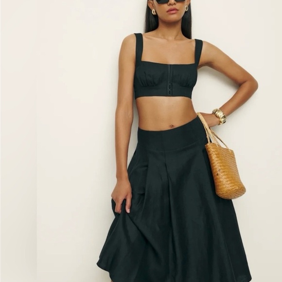 Reformation Black A-Line Skirt